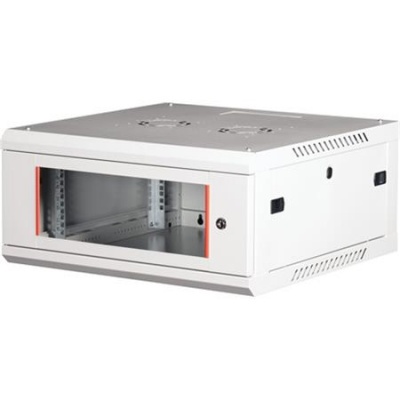 Rack szekrény, fali, 19", 4U, lapraszerelt, LANDE "PROlineB", szürke